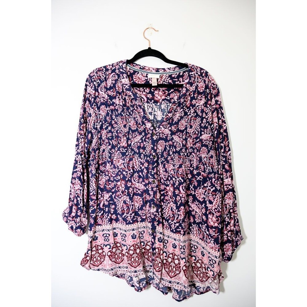 Knox Rose Blouse XXL Floral Boho